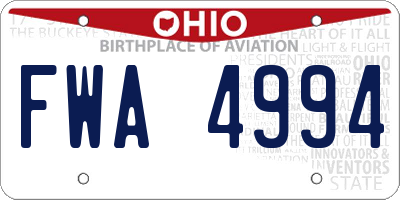 OH license plate FWA4994