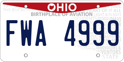 OH license plate FWA4999