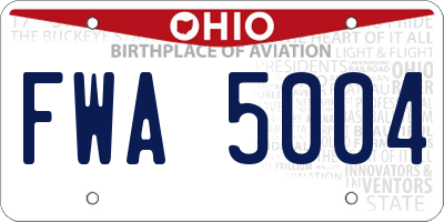 OH license plate FWA5004