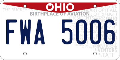 OH license plate FWA5006