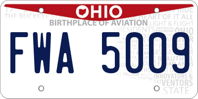 OH license plate FWA5009