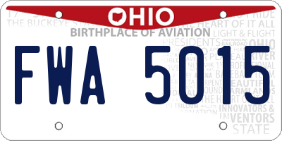 OH license plate FWA5015