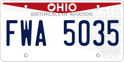 OH license plate FWA5035