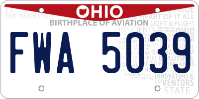 OH license plate FWA5039