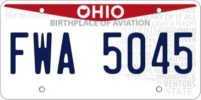 OH license plate FWA5045