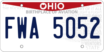 OH license plate FWA5052