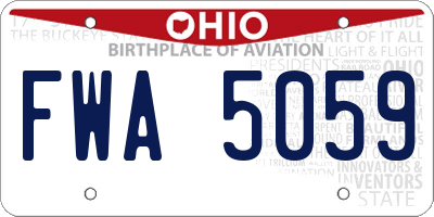 OH license plate FWA5059