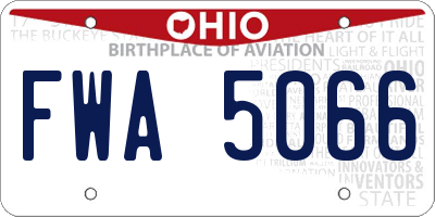 OH license plate FWA5066