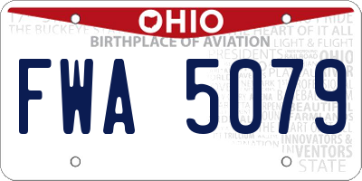 OH license plate FWA5079