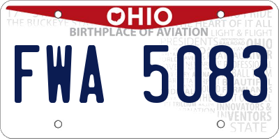 OH license plate FWA5083