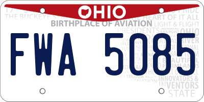 OH license plate FWA5085