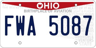 OH license plate FWA5087