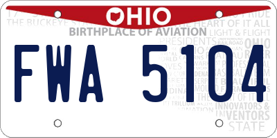 OH license plate FWA5104