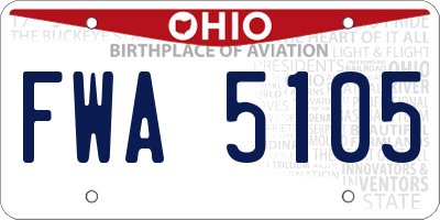 OH license plate FWA5105