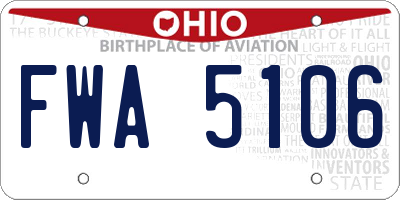 OH license plate FWA5106