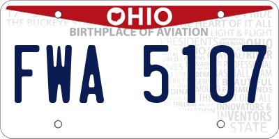 OH license plate FWA5107