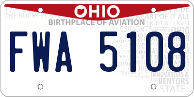 OH license plate FWA5108