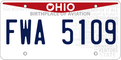 OH license plate FWA5109