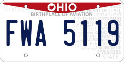 OH license plate FWA5119