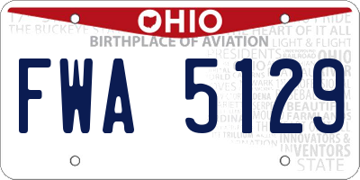 OH license plate FWA5129