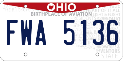 OH license plate FWA5136