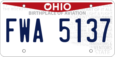 OH license plate FWA5137