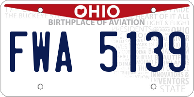 OH license plate FWA5139