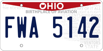 OH license plate FWA5142