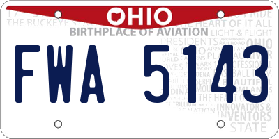 OH license plate FWA5143