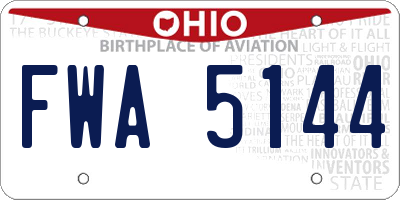 OH license plate FWA5144