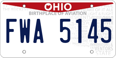 OH license plate FWA5145