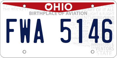 OH license plate FWA5146