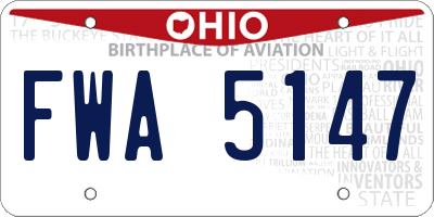 OH license plate FWA5147