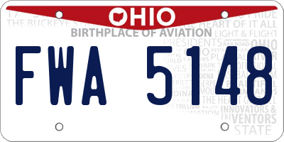 OH license plate FWA5148