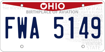 OH license plate FWA5149