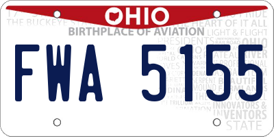 OH license plate FWA5155