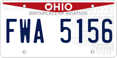 OH license plate FWA5156