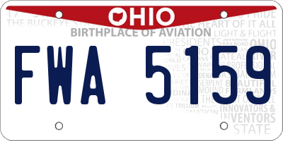 OH license plate FWA5159