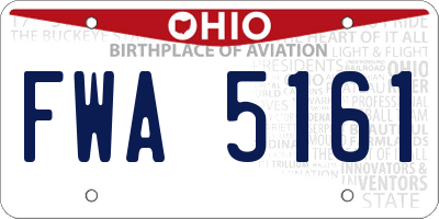 OH license plate FWA5161