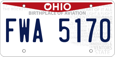 OH license plate FWA5170