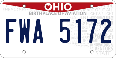 OH license plate FWA5172