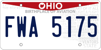 OH license plate FWA5175