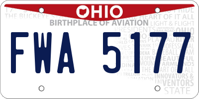 OH license plate FWA5177