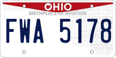 OH license plate FWA5178