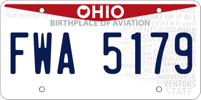 OH license plate FWA5179