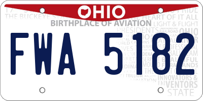 OH license plate FWA5182