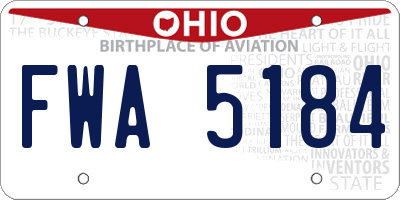 OH license plate FWA5184