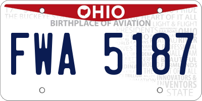 OH license plate FWA5187