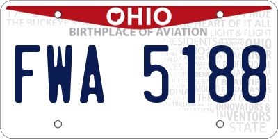 OH license plate FWA5188