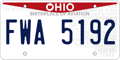 OH license plate FWA5192